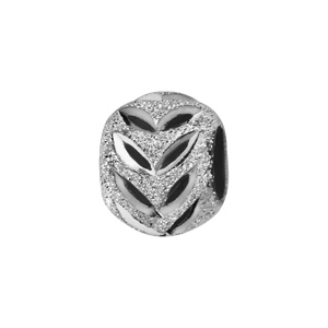 Charms Thabora en argent rhodié boule granitée et ajourée en épis