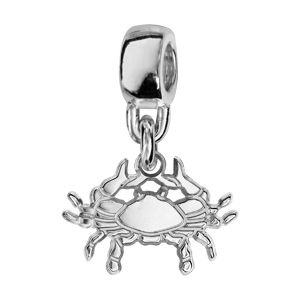 Charms Thabora en argent rhodié zodiaque découpé suspendu cancer