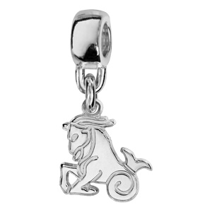 Charms Thabora en argent rhodié zodiaque découpé suspendu capricorne