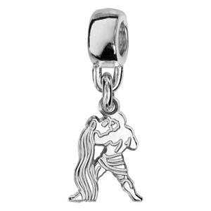 Charms Thabora en argent rhodié zodiaque découpé suspendu verseau