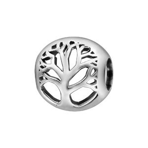 Charms Thabora en argent rhodié boule ajourée en arbre de vie