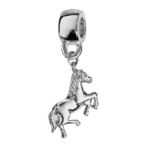 Charms Thabora en argent rhodié cheval cabré suspendu