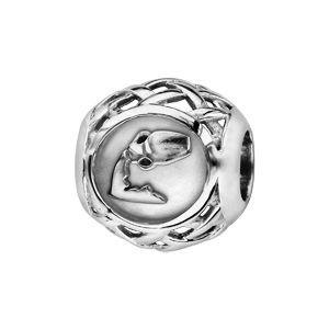 Charms Thabora en argent rhodié boule zodiaque verseau