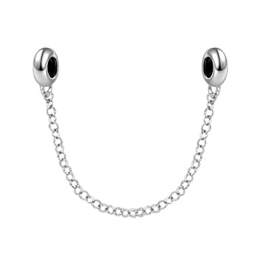 Charms Thabora stoppers en argent rhodié avec chaînette de sécurité – longueur 55mm