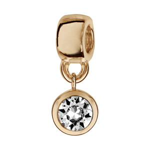 Charms Thabora en plaqué or oxyde blanc serti clos suspendu