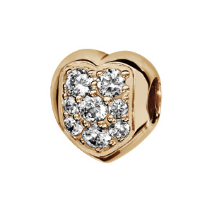 Charms Thabora en plaqué or coeur arrondi orné d'oxydes blancs sertis