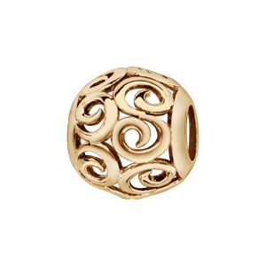 Charms Thabora en plaqué or boule ajourée en spirales