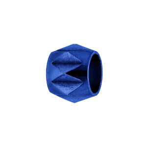 Charms Thabora médium en acier boule avec ciselage losange en PVD bleu
