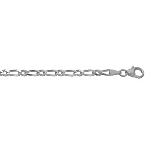 Chaîne en argent maille Hawaï 1+1 largeur 4mm et longueur 50cm