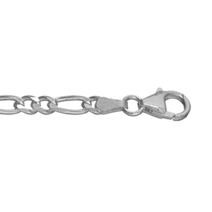 Chaîne en argent rhodié maille Hawaï 1+2 largeur 4mm et longueur 55cm
