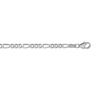 Chaîne en argent maille Hawaï 1+3 largeur 4mm et longueur 50cm