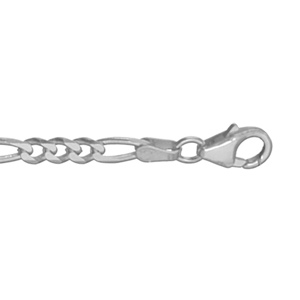 Chaîne en argent rhodié maille Hawaï 1+3 largeur 4mm et longueur 50cm