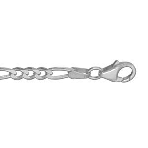 Chaîne en argent rhodié maille Hawaï 1+3 largeur 4mm et longueur 55cm