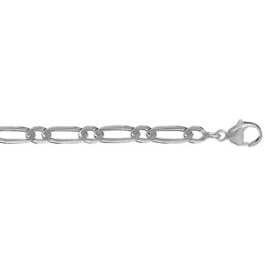 Chaîne en argent maille Hawaï 1+1 largeur 5mm et longueur 50cm