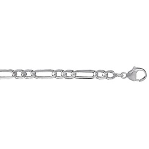 Chaîne en argent maille Hawaï 1+2 largeur 5mm et longueur 50cm