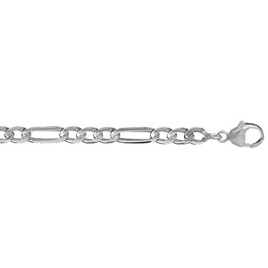 Chaîne en argent maille Hawaï 1+3 largeur 5mm et longueur 55cm