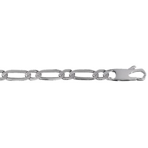 Chaîne en argent maille Hawaï 1+1 largeur 6mm et longueur 50cm