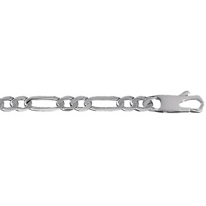 Chaîne en argent maille Hawaï 1+2 largeur 6mm et longueur 50cm