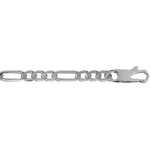 Chaîne en argent maille Hawaï 1+3 largeur 6mm et longueur 55cm