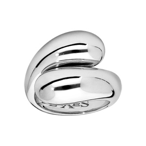 Bague Elixès en argent massif rhodié 1 brin tournant