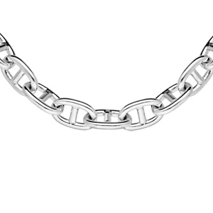 Collier en argent rhodié maille marine massive ovale 45cm