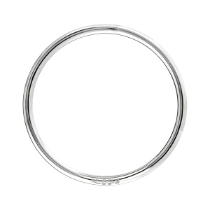 Bracelet jonc en argent rhodié massif simple - diamètre 56mm