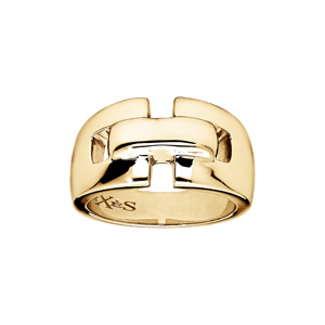 Bague Elixès en vermeil avec barrette sur le dessus