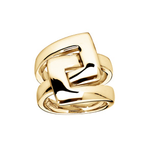 Bague Elixès en vermeil 2 boucles carrées entremêlées
