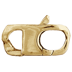 Fermoir plat en plaqué or ouvert - largeur 12mm