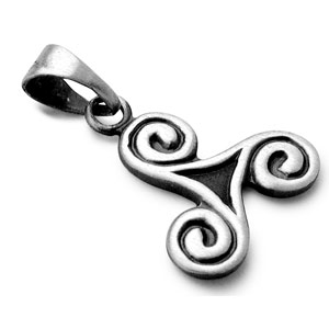 Pendentif en argent patin� triskel Celte - Vue 2