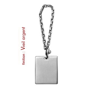 Porte-clef en argent plaque G.I. � graver - Vue 2