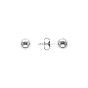 Boucles d\'oreille tige en argent rhodi� boule 5mm - Vue 2