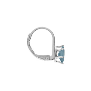 Boucles d\'oreille en argent rhodi� oxyde bleu ciel serti, fermoir dormeuse - Vue 2