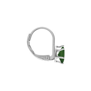 Boucles d\'oreille en argent rhodi oxyde vert serti, fermoir dormeuse - Vue 2