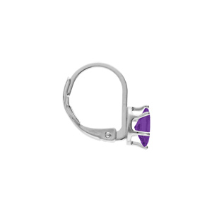 Boucles d\'oreille en argent rhodi� oxyde violet serti, fermoir dormeuse - Vue 2