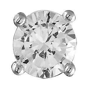 Boucles d\'oreilles solitaire en argent rhodi� oxyde rond blanc de 2mm serti 4 griffes - Vue 2