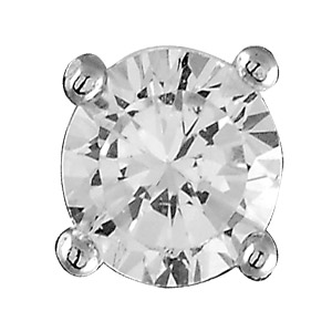 Boucles d\'oreilles tige solitaire en argent rhodi� oxyde rond blanc de 3mm serti 4 griffes - Vue 2