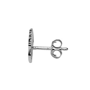 Boucles d\'oreilles en argent rhodi� moto de route et fermoir poussette - Vue 2