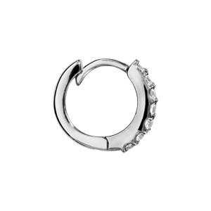 Croles en Argent rhodi fantaisies articules oxydes blancs - Vue 2