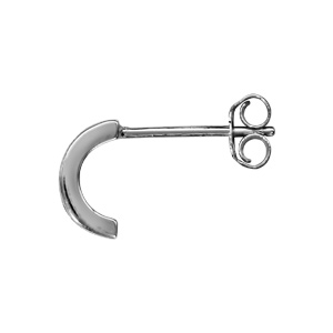 Cr�oles en argent fantaisies 2 rangs d\'oxydes blancs fermoir poussette - Vue 2