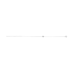 Bracelet en argent rhodi� oxyde blanc serti clos 16+3cm - Vue 2