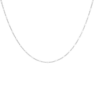Collier en argent rhodi� avec perles blanches 40+5cm - Vue 2