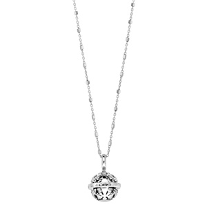 Collier en argent rhodi� avec bola de grossesse motifs ajour�s Anges \