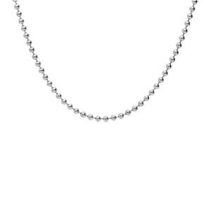 Collier en argent rhodi� cha�ne boules 2.2mm longueur 50cm - Vue 2