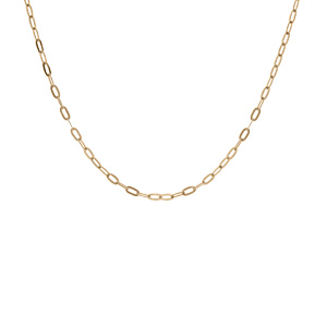 Cha�ne en argent et dorure jaune maille rectangulaire largeur 2,3mm longueur 40cm - Vue 2