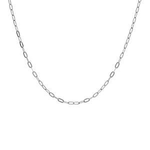 Cha�ne en argent rhodi� maille rectangulaire largeur 2,3mm longueur 45cm - Vue 2