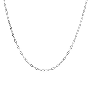 Cha�ne en argent rhodi� maille rectangulaire largeur 2,3mm longueur 50cm - Vue 2