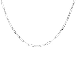 Collier en argent rhodi� maille rectangulaire 38+4cm - Vue 2
