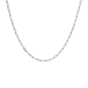 Cha�ne en argent rhodi� maille rectangulaire largeur 2,6mm longueur 45cm - Vue 2