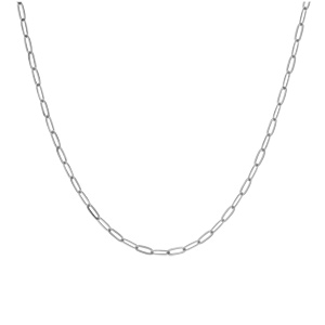 Cha�ne en argent rhodi� maille rectangulaire largeur 2,6mm longueur 50cm - Vue 2